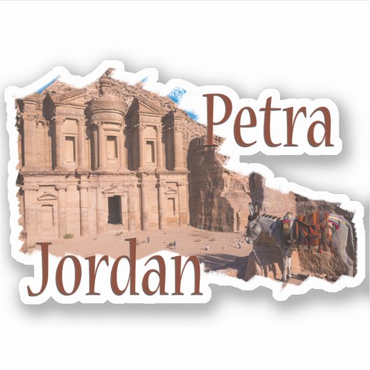 Petra, Jordanië: Het klooster Sticker (Voorkant)