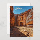 Petra, Jordanië: Iconische Red Rock Tempel Briefkaart (Voorkant / Achterkant)