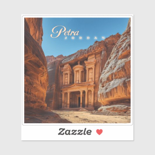 Petra, Jordanië: Iconische Red Rock Tempel Sticker (Vel)
