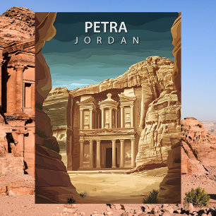 Petra Jordanië Oude Rozenstad Al-Khazneh Briefkaart