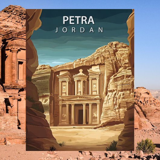 Petra Jordanië Oude Rozenstad Al-Khazneh Briefkaart