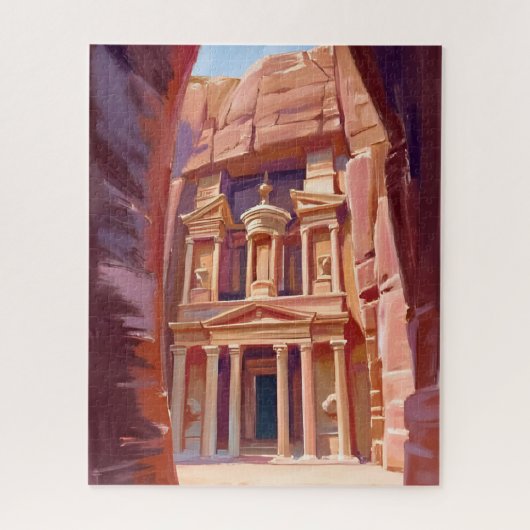 Petra Jordanië Reis Schilderkunst Legpuzzel (Verticaal)