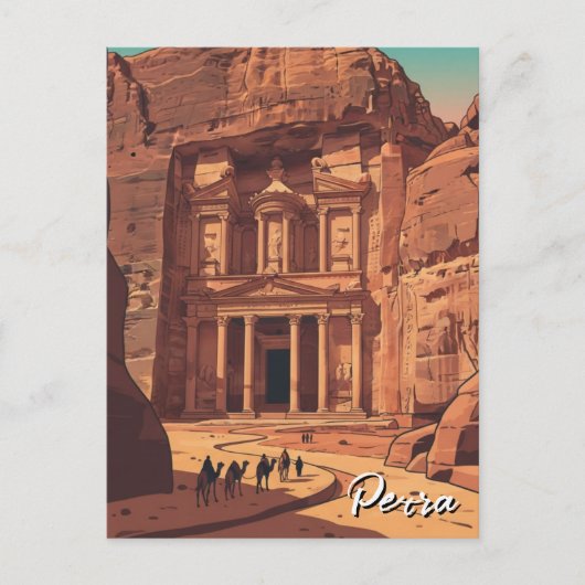 Petra Jordanië Reizen Briefkaart (Voorkant)