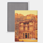 Petra Jordanië Reizen Magneet (Voorkant / Achterkant)
