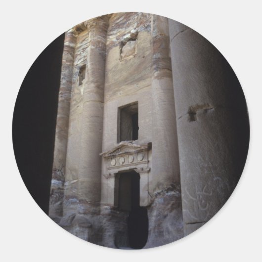 Petra, Jordanië. Ronde Sticker (Voorkant)