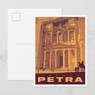 Petra Jordanië Vintage Reizen Briefkaart
