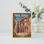 Petra, Jordanië Vintage Reizen Briefkaart (Staand voorkant)