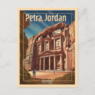 Petra, Jordanië Vintage Reizen Briefkaart