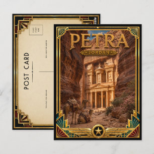 Petra Jordanië Vintage Treasury Façade Art Deco Briefkaart