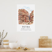 Petra-kunstprint, Kloofscene, Schatkistgevel Poster (Keuken)