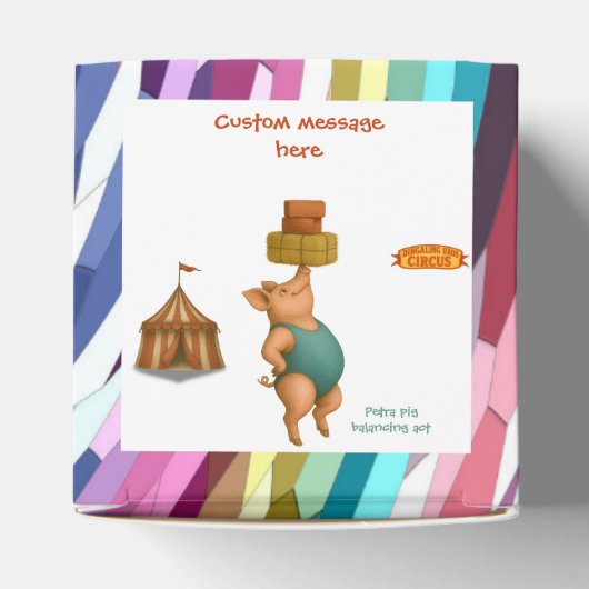 Petra pig balancing act bedankdoosjes (Bovenkant)