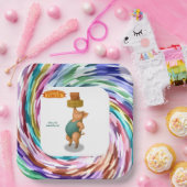 Petra pig balancing act papieren bordje (Feest)