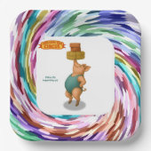 Petra pig balancing act papieren bordje (Voorkant)