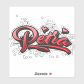 Petra red Heart Graffiti Aufkleber Sticker (Vel)