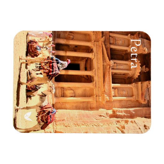 Petra - Schatkist en kamelen - koelkast magnet Magneet (Horizontaal)