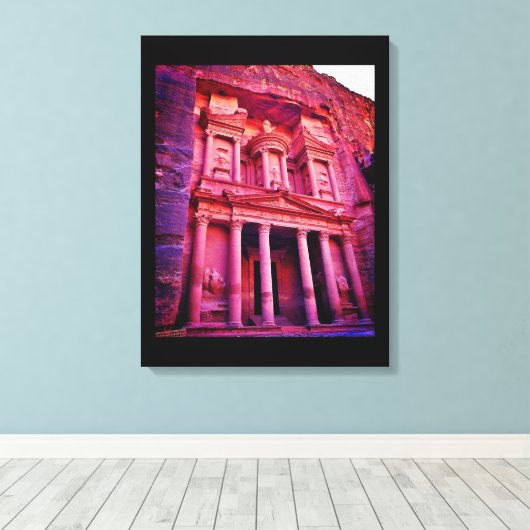 Petra Treasury Building Canvas Afdruk (Insitu (Houten vloer))