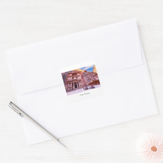 Petra Treasury Vierkante Sticker (Envelop)