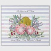Petra's Love waterverf Floral striped custom text Cadeaupapier (Vlak)
