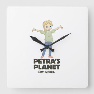 Petra's Planet Wall Clock Vierkante Klok