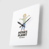 Petra's Planet Wall Clock Vierkante Klok (Hoek)