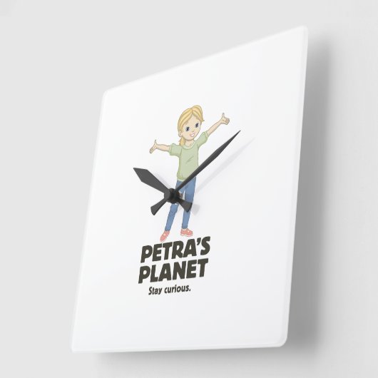 Petra's Planet Wall Clock Vierkante Klok (Hoek)