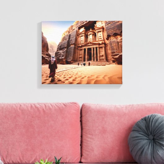 Petra's Treasury at Dawn Canvas Afdruk (Insitu (Woonkamer))