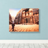 Petra's Treasury at Dawn Canvas Afdruk (Insitu (Houten vloer))
