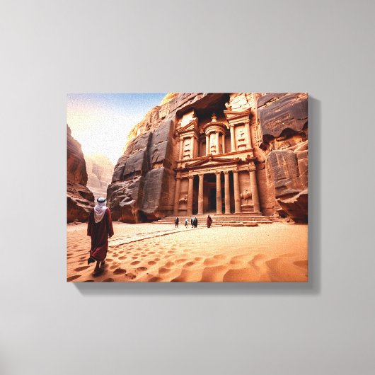 Petra's Treasury at Dawn Canvas Afdruk (Voorkant)
