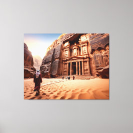 Petra's Treasury at Dawn Canvas Afdruk