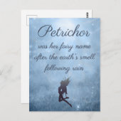 Petrichor Rain Fairy Whimsical  Style Briefkaart (Voorkant / Achterkant)