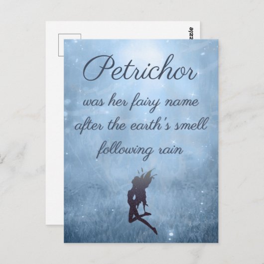 Petrichor Rain Fairy Whimsical  Style Briefkaart (Voorkant / Achterkant)