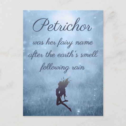 Petrichor Rain Fairy Whimsical  Style Briefkaart (Voorkant)
