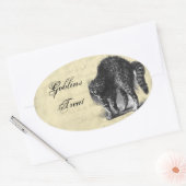 Petrified Cat Halloween Ovale Sticker (Envelop)