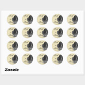 Petrified Cat Halloween Ronde Sticker (Vel)