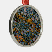 Petrified Dinosaur Bone Metalen Ornament (Rechts)