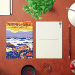 Petrified Forest National Park Arizona  Briefkaart<br><div class="desc">Verzakt ontwerp van vectorillustraties van het bos. Het park bevindt zich in het noordoosten van Arizona en heeft grote afzettingen van hout dat aan versnijding onderhevig is.</div>
