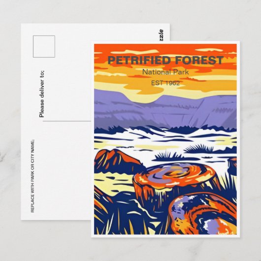  Petrified Forest National Park Arizona Briefkaart (Voorkant / Achterkant)