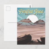 Petrified Forest National Park Illustratie Reizen Briefkaart (Voorkant / Achterkant)