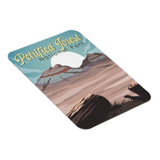 Petrified Forest National Park Illustratie Reizen Magneet (Rechterzijde)