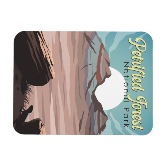 Petrified Forest National Park Illustratie Reizen Magneet (Horizontaal)
