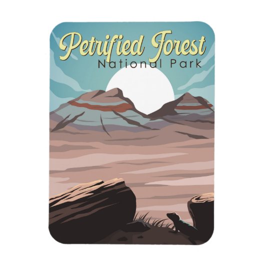 Petrified Forest National Park Illustratie Reizen Magneet (Verticaal)