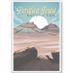 Petrified Forest National Park Illustratie Reizen Sticker
