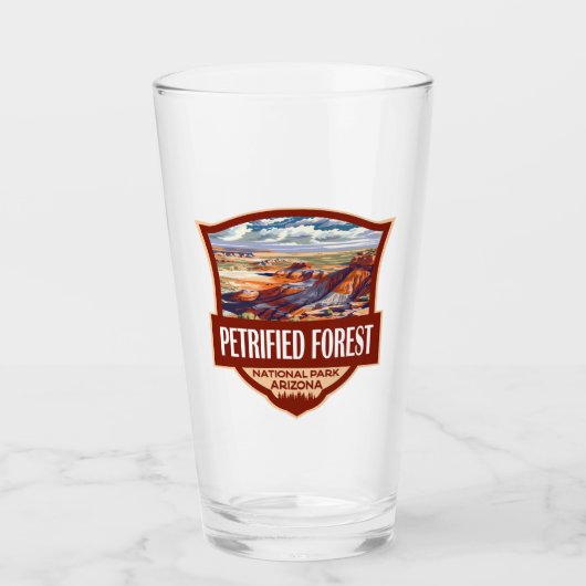 Petrified Forest National Park Illustratie Retro Glas (Voorkant)