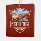Petrified Forest National Park Illustratie Retro Keramisch Ornament (Links)