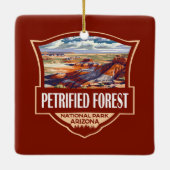 Petrified Forest National Park Illustratie Retro Keramisch Ornament (Achterkant)