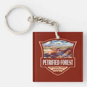 Petrified Forest National Park Illustratie Retro Sleutelhanger