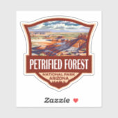 Petrified Forest National Park Illustratie Retro Sticker (Vel)