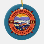 Petrified Forest National Park Retro Compass Keramisch Ornament (Voorkant)