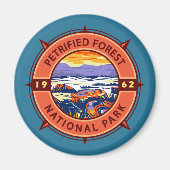 Petrified Forest National Park Retro Compass Magneet (Voorkant)