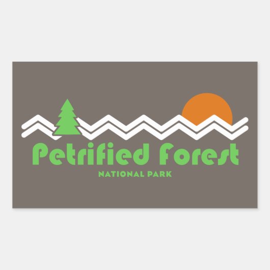 Petrified Forest National Park Retro Rechthoekige Sticker (Voorkant)